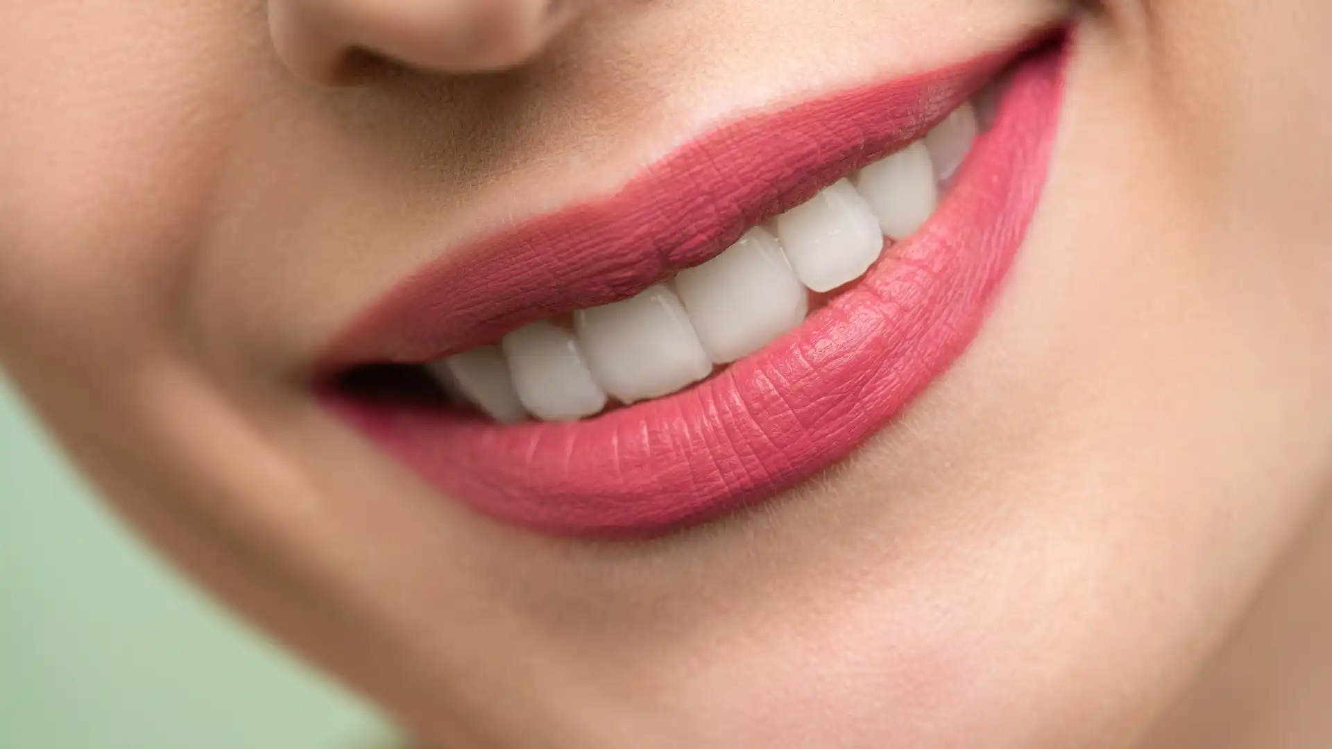 Close-up of a bright, healthy smile with white teeth